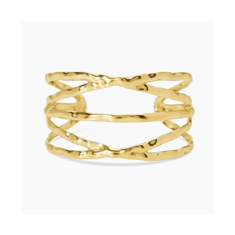 Brazalete rígido de acero dorado