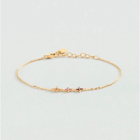 Pulsera Agatha Paris Baño Oro Y Flores