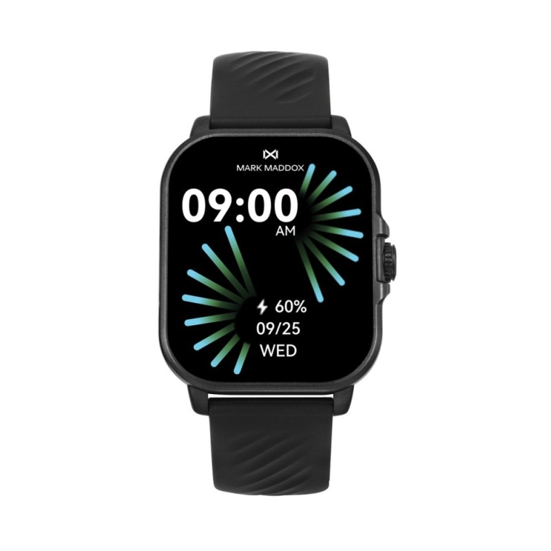 Reloj Smart de policarbonato con correa de silicona negra