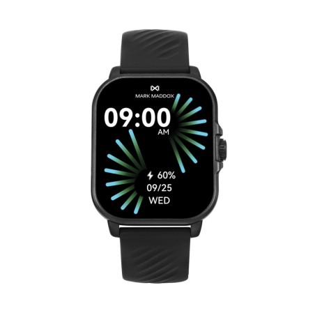 Reloj Smart de policarbonato con correa de silicona negra