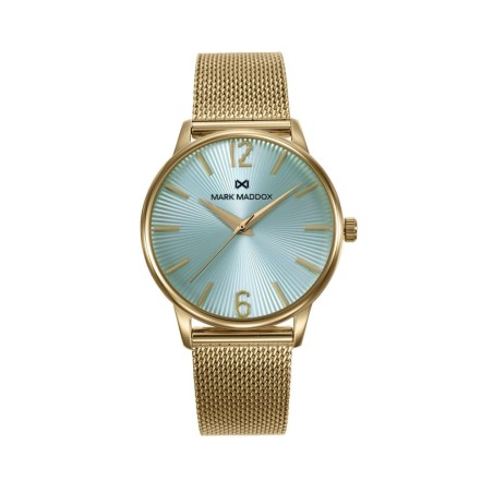 Reloj caja de acero Ip dorado,malla milanesa de acero Ip dorado, movimiento cuarzo