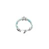 Pulsera de hilo de seda color turquesa bañada en plata con estrella de mar