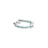 Pulsera de hilo de seda color turquesa bañada en plata con estrella de mar