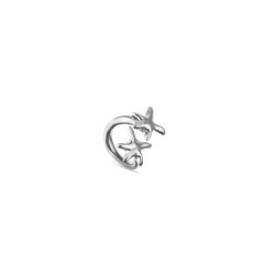 Anillo bañado en plata con estrellas de mar entrelazadas