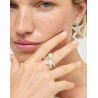 Anillo bañado en plata con estrellas de mar entrelazadas