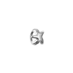 Anillo bañado en plata con estrella de mar