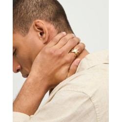 Anillo bañado en oro con estrella de mar