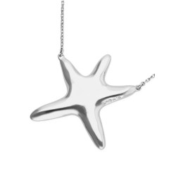 Collar medio bañado en plata con estrella de mar
