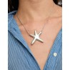 Collar medio bañado en plata con estrella de mar
