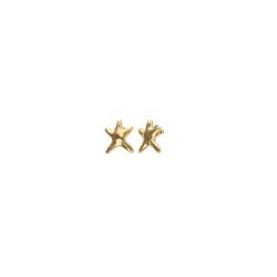 Pendientes pequeños bañado en oro estrellas de mar