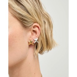 Pendientes pequeños bañado en oro estrellas de mar