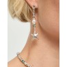 Pendientes largos con estrella de mar y perla