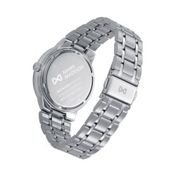 RELOJ con caja de acero, bisel de aluminio plateado, esfera plata y brazalete de acero. Resistencia al agua de 10 ATM