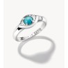 Anillo pequeño de plata con ojo y turquesa de imitación Elyndra
