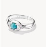 Anillo pequeño de plata con ojo y turquesa de imitación Elyndra