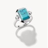 Anillo de plata con piedra de imitación de turquesa