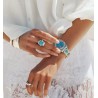 Anillo de plata con piedra de imitación de turquesa