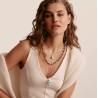 Collar de plata con colgante octogonal de turquesa de imitación Elyndra