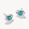 Pendientes de botón de ojo de turquesa plateada Elyndra