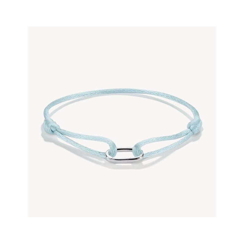 Pulsera textil plateada azul claro Connect
