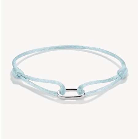 Pulsera textil plateada azul claro Connect