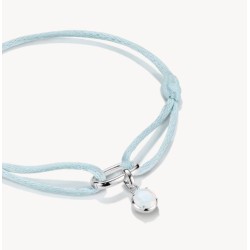 Pulsera textil plateada azul claro Connect