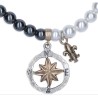 Collar Mazar de Plata 925, perlas de agua dulce y hematites