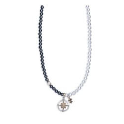 Collar Mazar de Plata 925, perlas de agua dulce y hematites