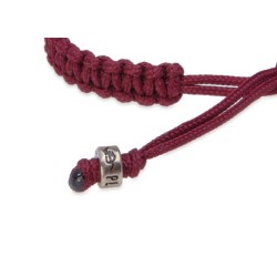Pulsera de nylon granate con calaveras Fiorven 