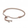Pulsera Moments rígida PANDORA Rose con cierre deslizante y circonitas