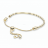 Pulsera Pandora Moments Shine Dorada con cierre deslizante y circonitas