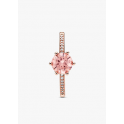 Anillo Solitario Corona Brillante Rosa Recubrimiento en oro rosa de 14k