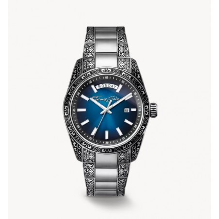 Reloj Rebel at Heart Revive 40 mm acero inoxidable azul medianoche, diseño grabado