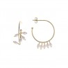 PENDIENTES PLATA CHAPADO DORADO ARO CINCO PERLAS